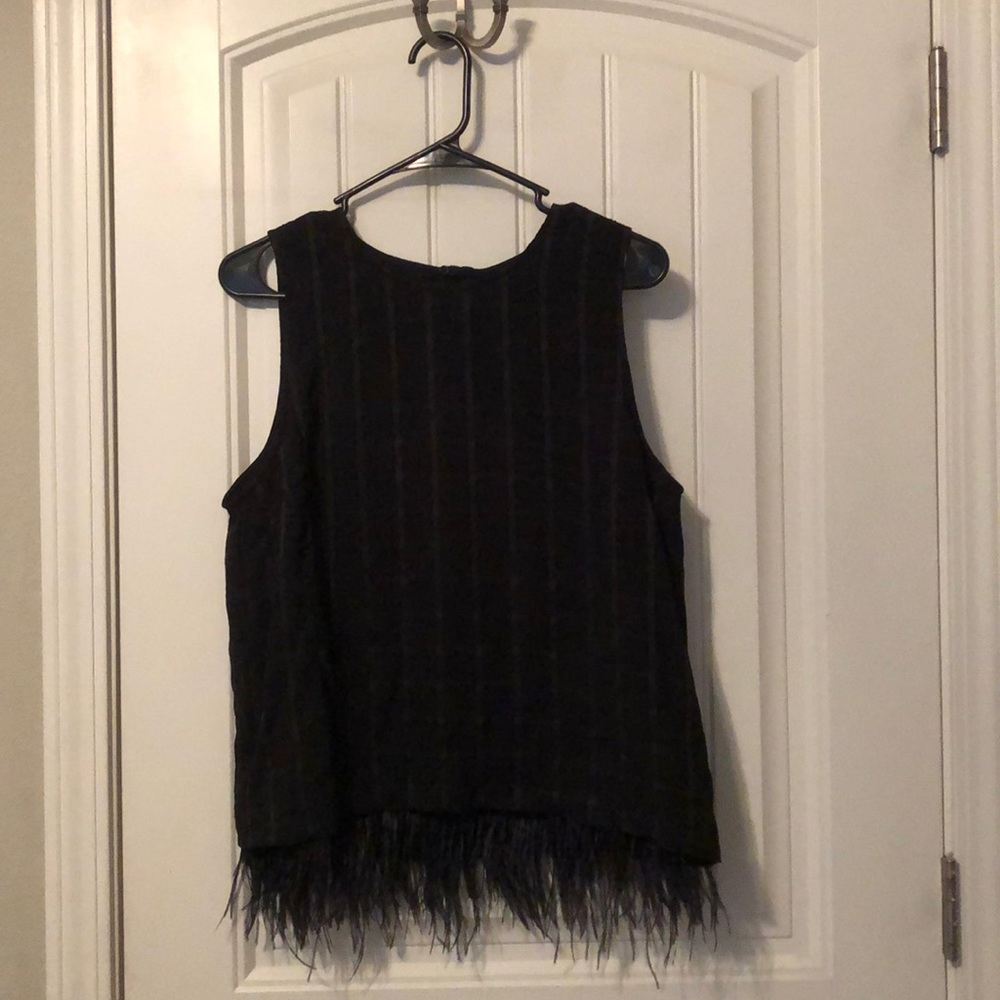 Endless Rose black feather tank top